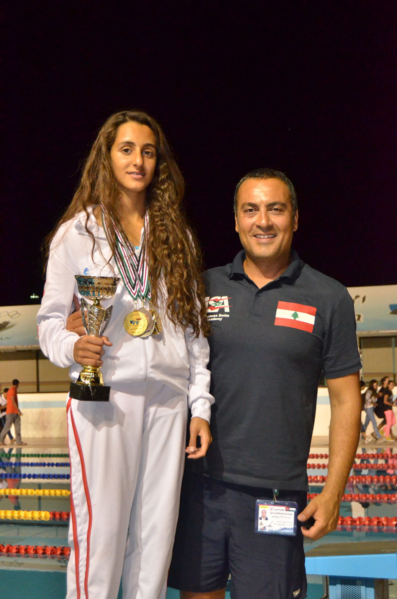 Gabriella Douaihy New Arab Record at the Arab Junior Swimming Championship 2013 